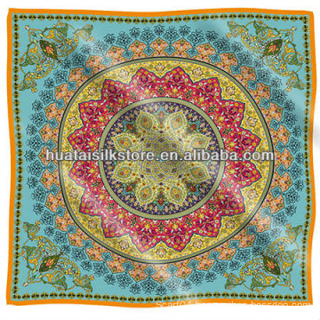 blue UK royal paisley 100% silk scarf brand 90x90cm